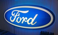 RARE 1990’s 7ft FORD DEALER SIGN SHOWROOM GARAGE ILLUMINATED SIGN COSWORTH RS