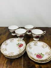 Beautiful Vintage Paragon Pink Rose Gilt Detail tea cup & saucers Bone China Set