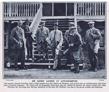 HARRY LAUDER at Littlehampton Golf club - Antique Print 1922