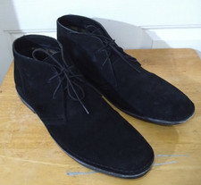 Next Black Leather Suede Lace Up Mens Desert Boots UK-11