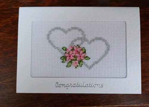 Completed cross stitch card - stitch,