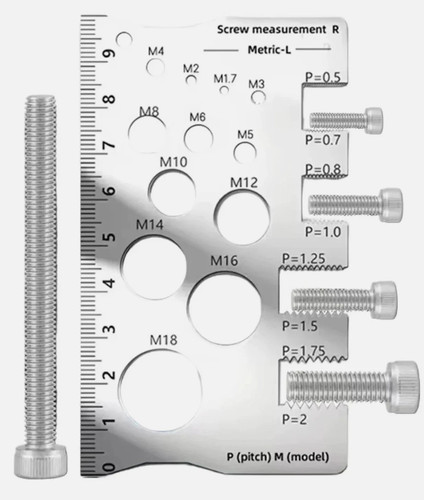 Screw thread pitch gauge ruler - thread,