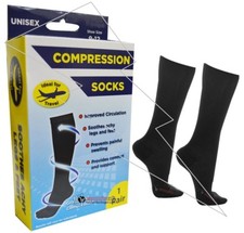 Ladies Mens Unisex Flight Socks Safe Travel DVT Compression Knee High UK 9-12