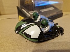Scalextric C282 Green Motorcycle & Sidecar Combination -Spares or repair Boxed