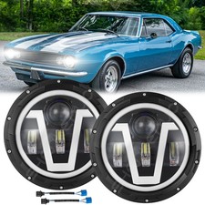 Pair 7inch LED Round Headlight