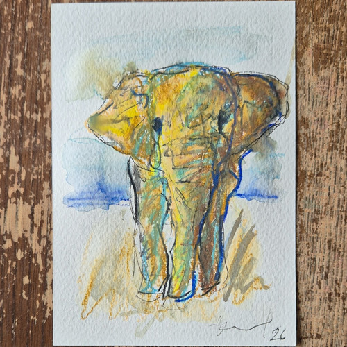 Original abstract elephant - original,