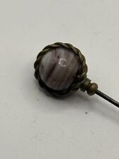 PRETTY ANTIQUE/VINTAGE AGATE  HAT PIN (B38)