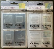 NEW 2 PACKS CRICUT CUTTLEBUG EMBOSSING FOLDERS - DECORATIVE & STITCHED SQUARES