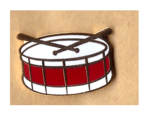 Side drum lapel badge - badge,