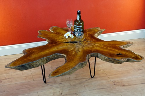 Coffee table teak - teak, root