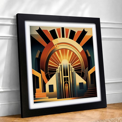 Art deco sunset - art,