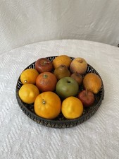 Artificial Fruit in Bowl 13 Piece Fruit Display Prop Decor Oranges Lemons Apples