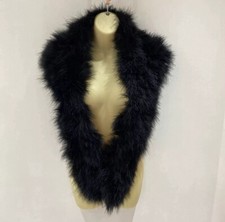 After Six Large Black Feather Wrap / Collar. NWOT.