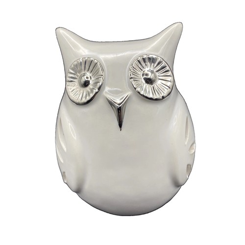 White ceramic owl potpourri - white,