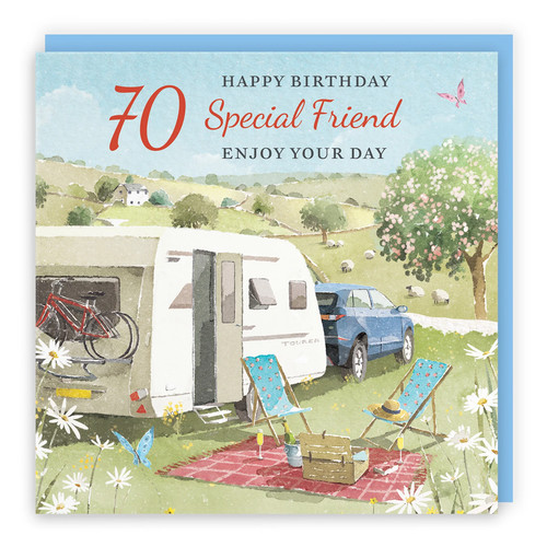 70th friend birthday card - 70th,