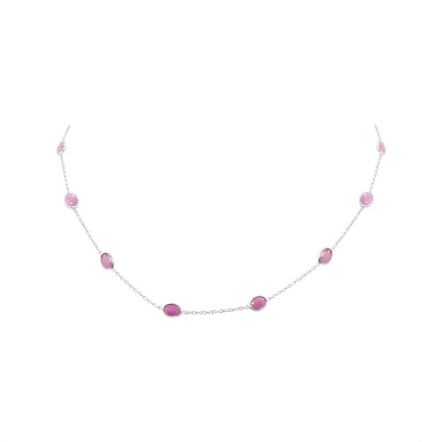 Natural ruby station necklace - natural,