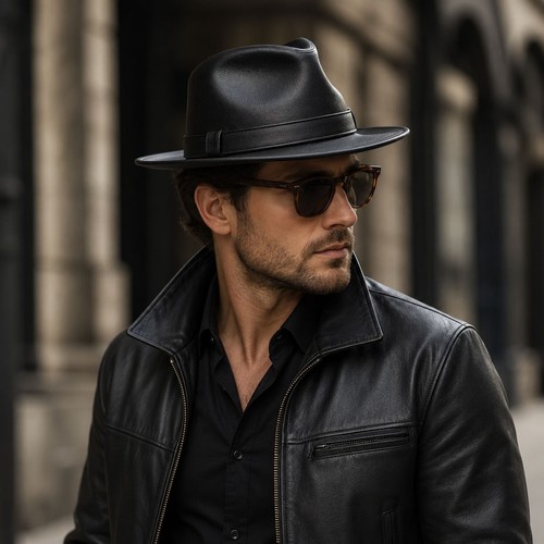 Men black genuine leather - genuine,