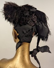 VICTORIAN 19TH C BLACK WOVEN