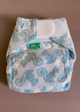 TotsBots Stretch Bamboozle Bamboo Reusable Cloth Night Nappy Blue Sz 1, 5-18 lbs