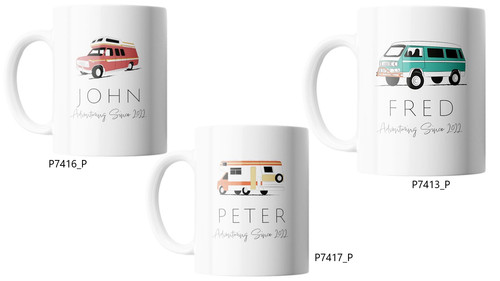Personalised campervan mug - personalised,