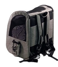 Pecute Cat Dog Pet Travel Backpack Rucksack Front Top Open Mesh Black/Grey