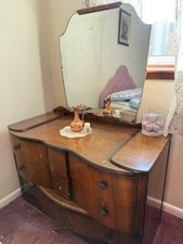 Antique Edwardian Mahogany Lady’s Dressing Table Harris Lebus, 1950s To 1960s