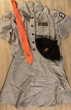Vintage 1960s Brownie Girls Scouts Uniform Complete With Hat, Tie And Socks