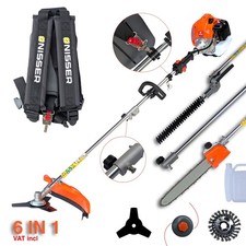 52cc Petrol Garden Brushcutter Strimmer Nisser  6 in 1 Heavy Duty