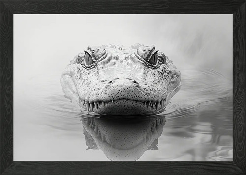 Monochrome alligator head - alligator, in