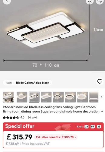 Led ceiling light - light, fan