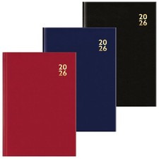 2026 A6 Diary Hard Cover Week To View Weekly Planner Organiser Red Blue Black