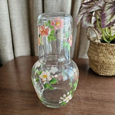 Handpainted Carafe Bedside Water Glass And Bottle