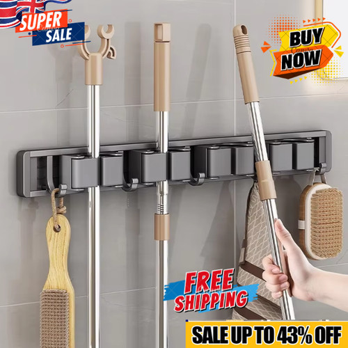 Wall mounted mop brush - wall,