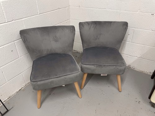 Pair grey velvet - of, effect