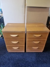 Pair of Alstons 3 Drawer Bedroom Cabinets. 2  Bedroom Furniture Side Cabinets 