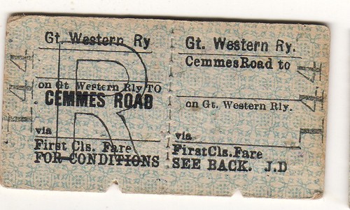 Railway ticket gwr 1st class - railway,