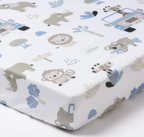 Blue safari baby boy cot - cot, bed