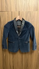 Zara Boys Collection Blue Velvet Tuxedo Blazer Jacket size 7, 122cm