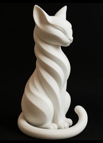 Printed cat statue - 3d,