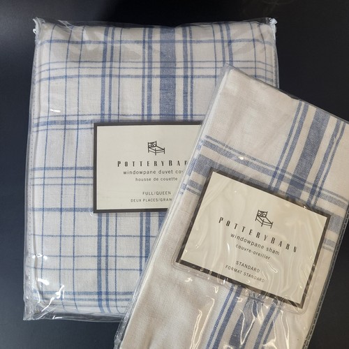 Pottery barn blue windowpane - blue,