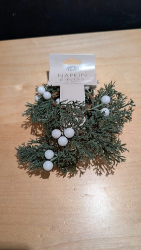 Christmas napkin rings white - christmas,