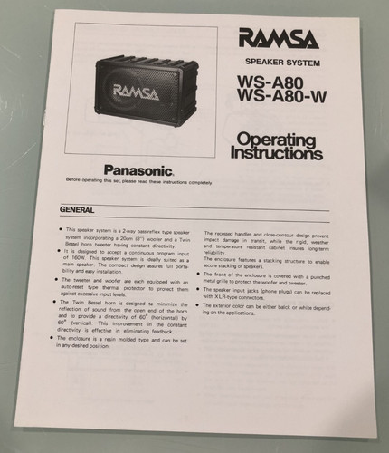 Panasonic ramsa - panasonic,