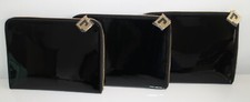 Paco Rabanne Black Patent Pouch / Clutch Bag x 3