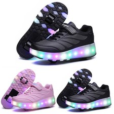 Kids LED Wheel Trainers Skates Shoes Flash Roller Skate Sneakers For Boys Girls
