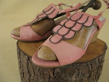 Van Dal Leather Sandals Shoes Cork Wedges Size 5 Icecream Pink Adjustable Strap