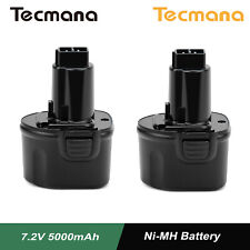 2X 7.2V 5Ah Ni-MH Battery For Dewalt DE9057 DE9085 DW9057 DW920K DW920K2 DW925K