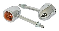Extra Long Stem Mini Custom Indicators With Chrome Body And Amber Lens
