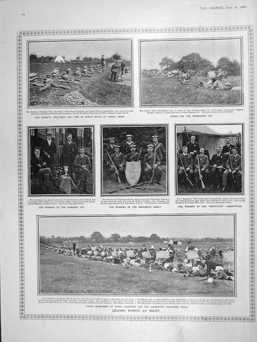 Old antique print 1906 bisley - old,