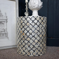 Black & White Round Drum Side