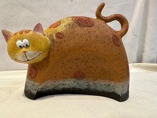 Cubist Style Cat Statue - Resin - Shudenhill Gift - Ginger/Brown